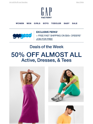Gap Factory - Layer on henley tees  — and 50% off almost all dresses, active, and tees