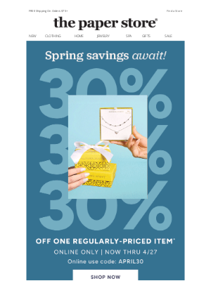 The Paper Store - 30% off ends TONIGHT!