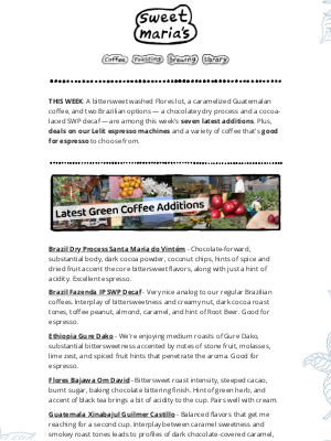 Sweet Maria’s Coffee - Save On A New Home Espresso Machine!