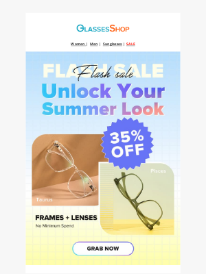 GlassesShop - 🌸🍧 Summer-Ready Eyeglasses, 35% Lighter on Your Wallet