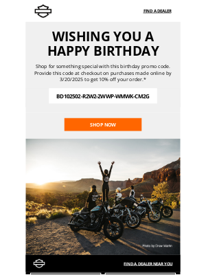 Harley-Davidson Footwear - Your birthday promo code is here!