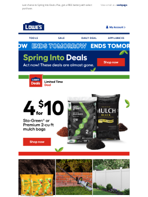 Lowe's - Save BIG on select mulch now🌱