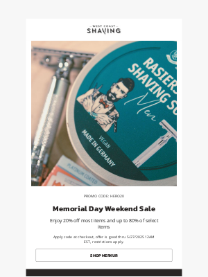 West Coast Shaving - Your Best Shave Yet Starts This Memorial Day