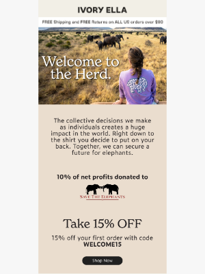 Ivory Ella - Welcome To The Herd. Your 15% OFF code is inside.