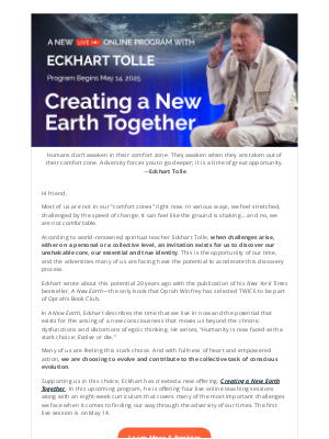 Sounds True - [From Tami] Announcing Creating a New Earth Together