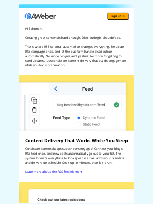 AWeber - ✈️ Put your content distribution on autopilot