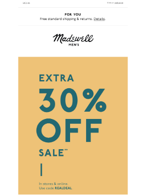 Madewell - Extra 30% off sale is here