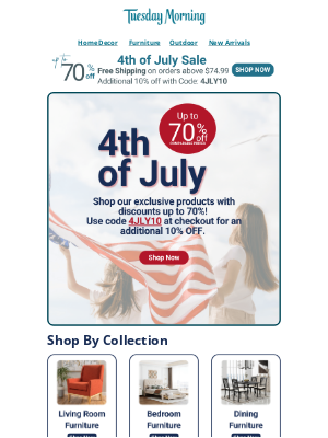Pier 1 Imports - 4th of July sitewide sale! Up to 70% Off plus 10% off with code 4JLY10