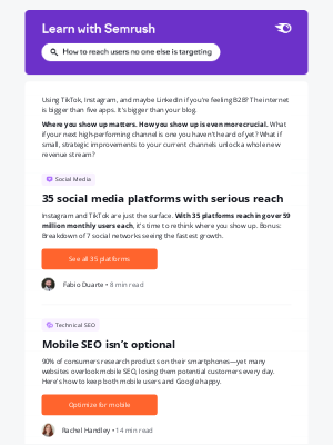 SEMrush - The channels you’re not using (yet)