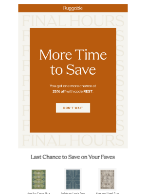Ruggable - Last call on our sale’s extension!