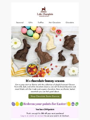 Lake Champlain Chocolates - Hop this way for premium Easter chocolates!