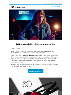 Sennheiser Electronic GMBH & Co. - Save on Sennheiser EW-D this June – only for a limited time