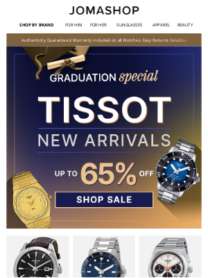 Jomashop - TISSOT WATCHES: New Arrivals