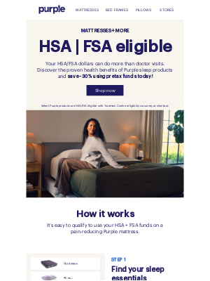 Purple - Purple is HSA/FSA approved!