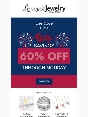 Limoges Jewelry - Don't Miss 60% Savings Thru Today!