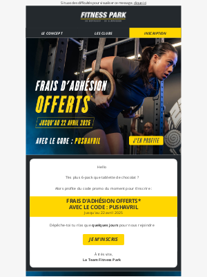 Fitness Park (Canada) - Chasse au Code Promo 🥚🍫