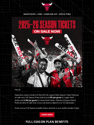 Chicago Bulls - Bulls Full Season Tickets Starting at $70 per Game