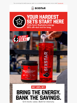 Six Star - Don’t Miss the Pre That Hits Different – 20% Off Flash Deal Ends Soon