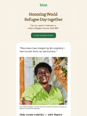 Kiva - Whose life will you change this World Refugee Day?