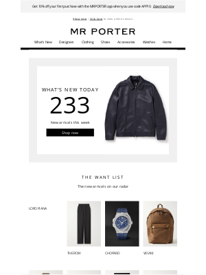 MR PORTER - We'll race you to these new arrivals