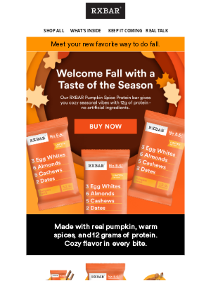 RXBAR - All the fall feels, zero sugar crash