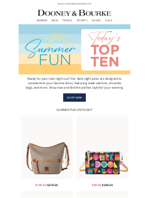 Dooney & Bourke - Top 10 Date Night Picks From Summer Fun!