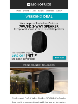 Monoprice - This WEEKEND DEAL Sounds Good, Rain or Shine ☀️🌦️🔉