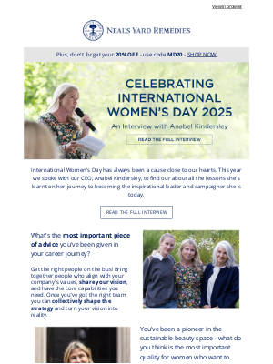 Neal's Yard Remedies - It's International Women's Day