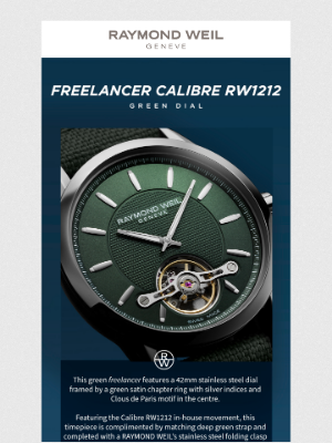 RAYMOND WEIL Genève - Featuring Calibre RW1212 In-house Movement - Freelancer 2780 Green Dial