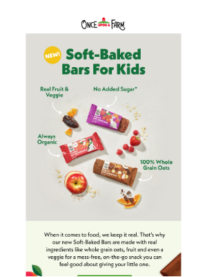Once Upon a Farm - NEW! Soft-Baked Bars of Kids 😋