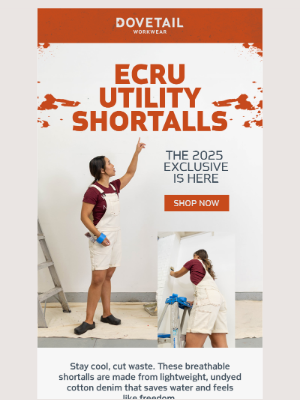 Dovetail Workwear - New Ecru Who? Off-White, On-Trend Shortalls