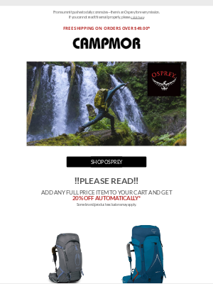 Campmor - Carry Comfort. Carry Osprey. 🎒