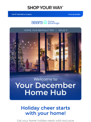 Sears - December newsletter: Seasonal savings + expert home care tips!