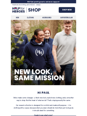 Help For Heroes - The wait is over – our new look just dropped!