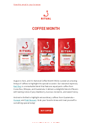 Ritual Coffee Roasters - It's National Coffee Month!