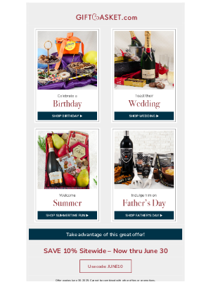 Gift Basket - Four Great Reasons to Send Gift Baskets in June
