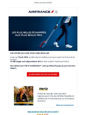 Air France - Dès 40 €, voyagez en France et en Europe