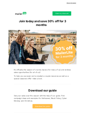 MailerLite - Succeed with the right email tools! Join and save 30% today