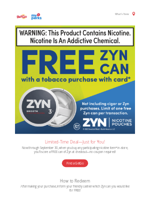 Giant Eagle - FREE ZYN Alert 🚨