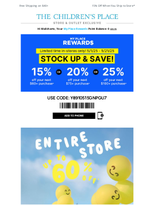 Gymboree - Stock up + save MORE 🙌 Get up to 25% OFF in stores