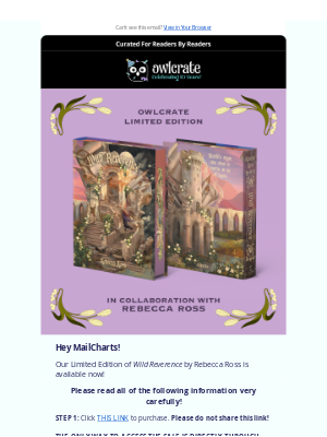 Owl Crate - WILD REVERENCE Available Now!