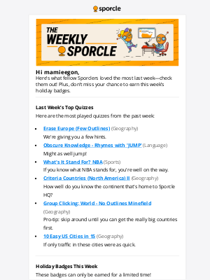 Sporcle, Inc. - The Weekly Sporcle for May 4, 2025