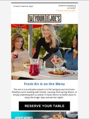 Not Your Average Joe’s - Celebrate Patio Season at Joe's