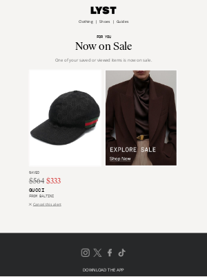 Lyst - The Gucci hat you saved went on sale at 40% off