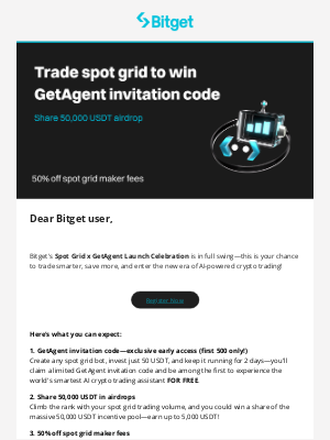 Bitget - You are invited! Claim your GetAgent invitation code and share 50,000 USDT