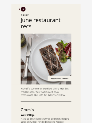 OpenTable - The Edit: five restaurants to book in June