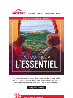 La Cordée (Canada) - Les choix de l’équipe pour le camping en famille
