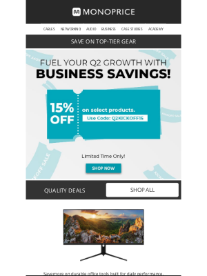 Monoprice - It's Live: 15% OFF Select Items!