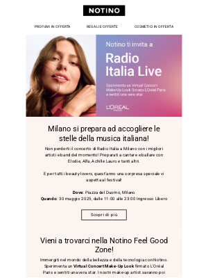 Notino (Italy) - Notino ti invita al RADIO ITALIA LIVE