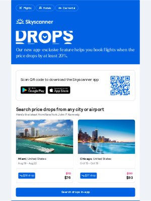 Skyscanner  - Your weekly price drops, from $76 ✈️ 📉